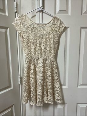 Lovely Day Ivory Floral Lace Dress